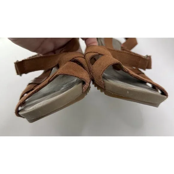 Merrell Women’s "Tortoise Shell" Leather Slight Wedge Slingback Sandal Sz 9/40 - Picture 10 of 13